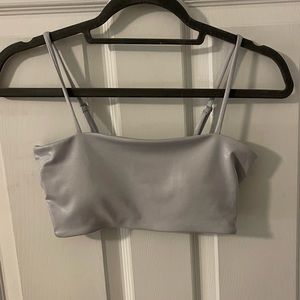 Cropped silver sparkly top